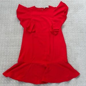 Elegant Red Ruffle Dress Size Small